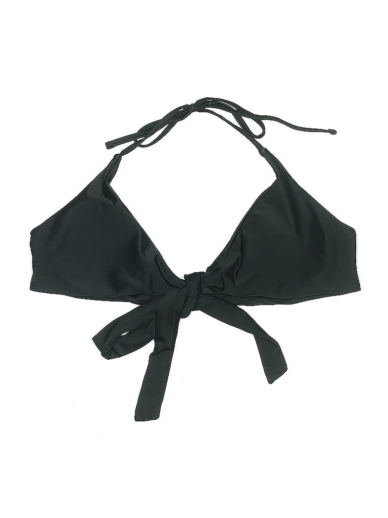 Pre-owned Unbranded Swimsuit Top Black Solid Pattern Swimwear