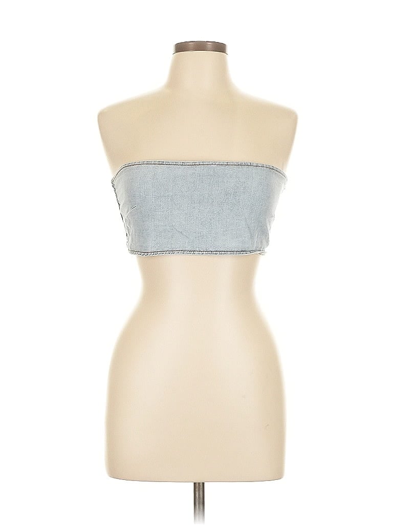 Pre-owned Weworewhat Sleeveless Top Blue Strapless Neckline Tops
