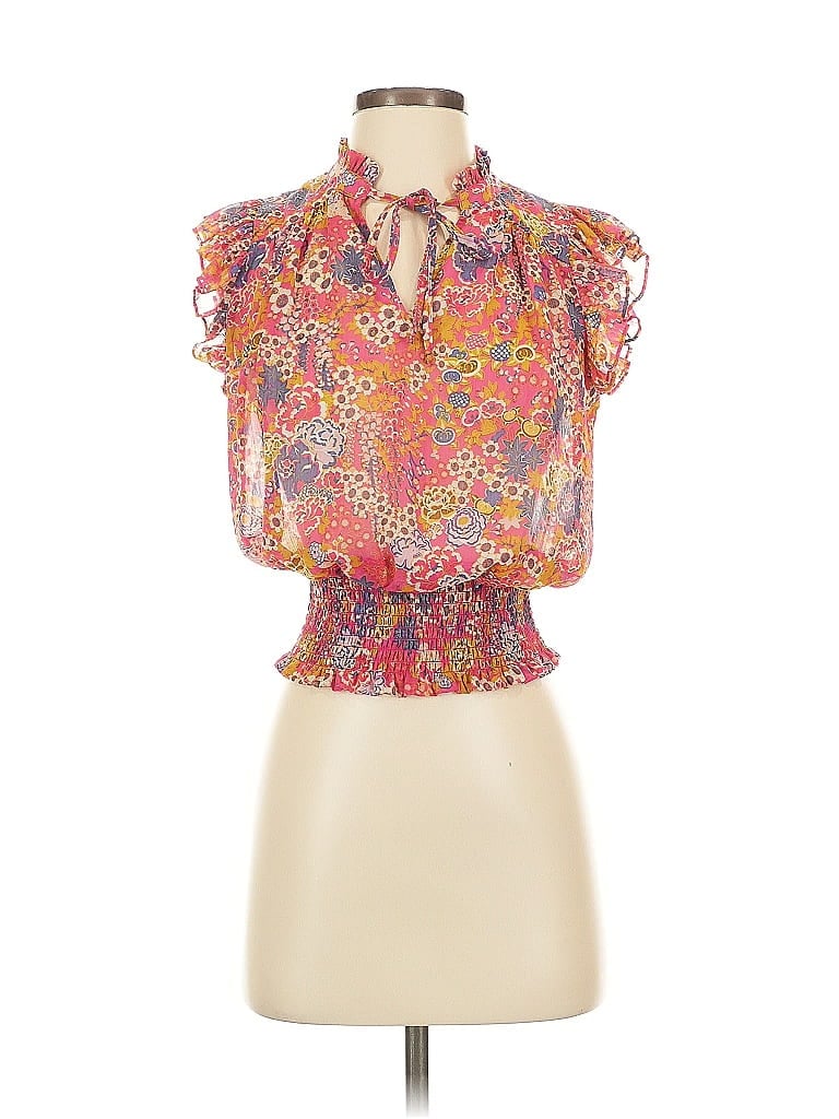 Pre-owned J By Joie Tank Top Pink Tie Neck Tops