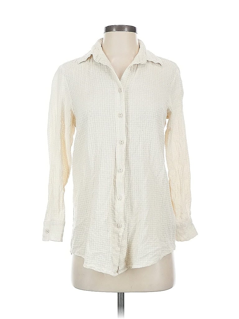 Pre-owned Nasty Gal Inc. Long Sleeve Blouse In White