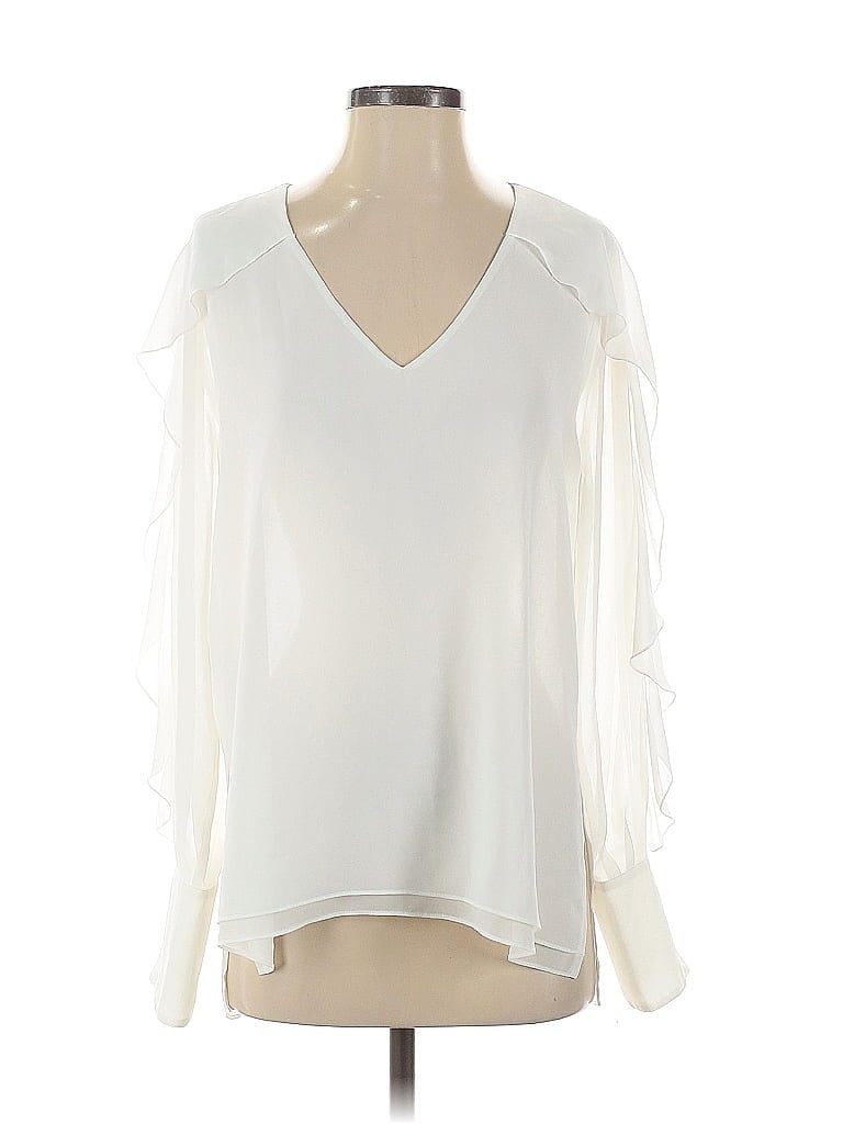 Pre-owned Bcbgmaxazria 3/4 Sleeve Blouse In White