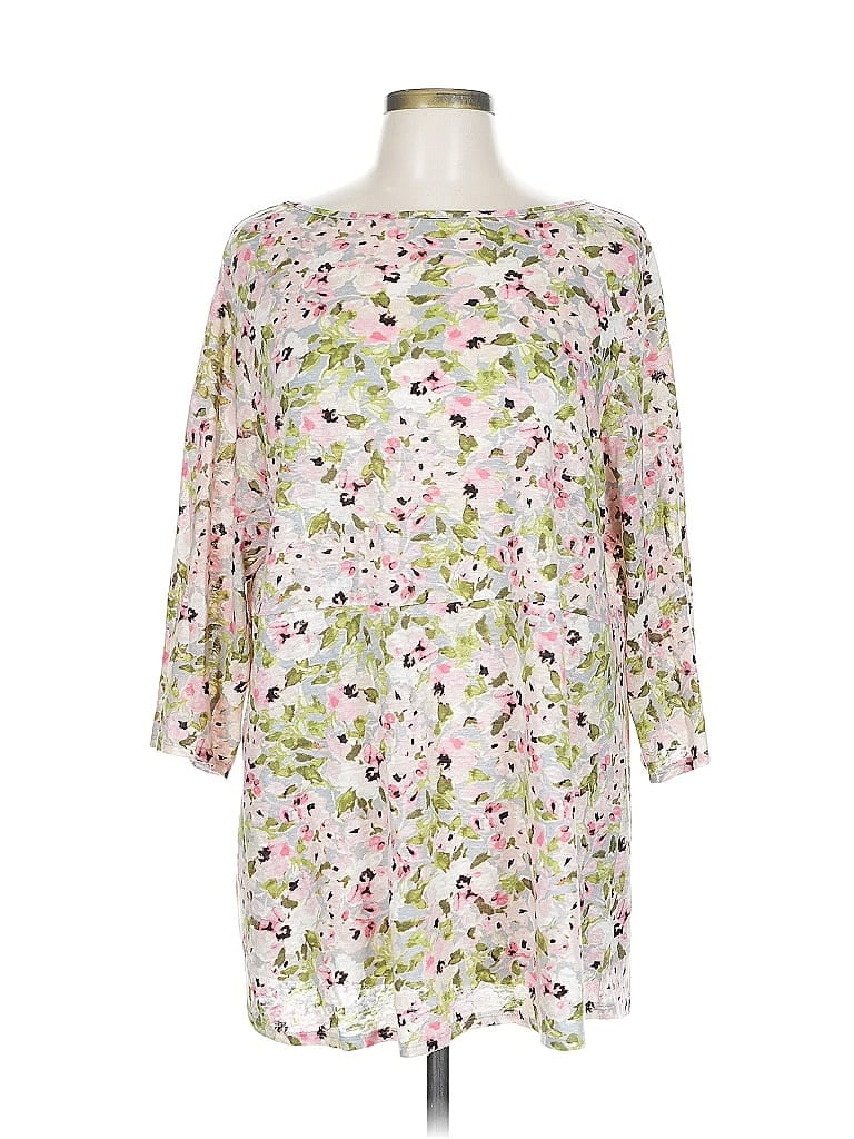 Pre-owned Jjill 3/4 Sleeve Blouse In White