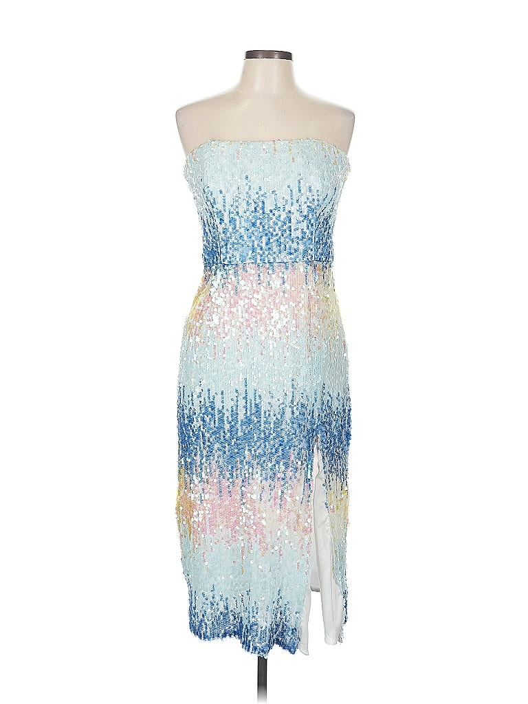 ML Monique Lhuillier Tie-dye Blue Cocktail Dress Size 10 - photo 1