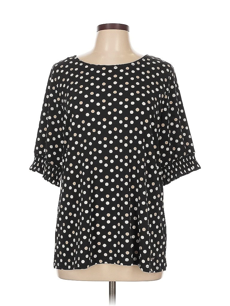 Click to view more detailed imagery on our partner's website Pre-owned Anne Klein Short Sleeve Blouse In Black