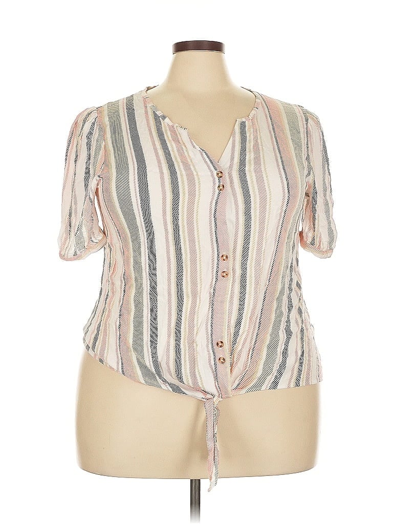 Pre-owned Angels Short Sleeve Blouse In White