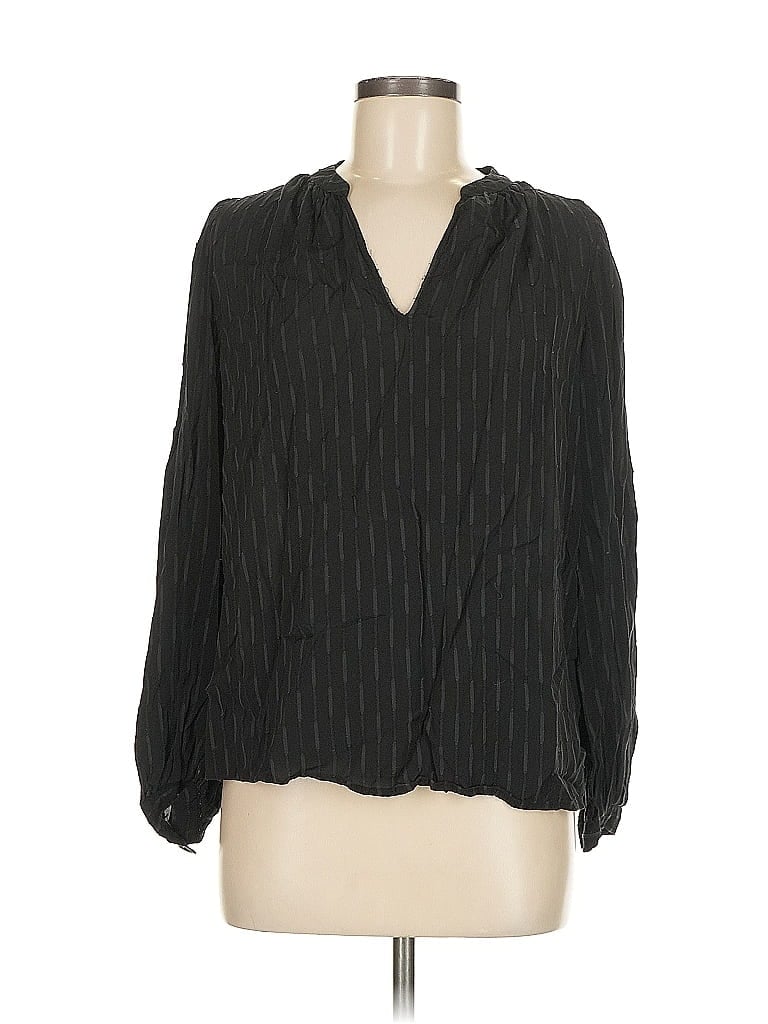 Pre-owned Banana Republic Factory Store Long Sleeve Blouse In Black
