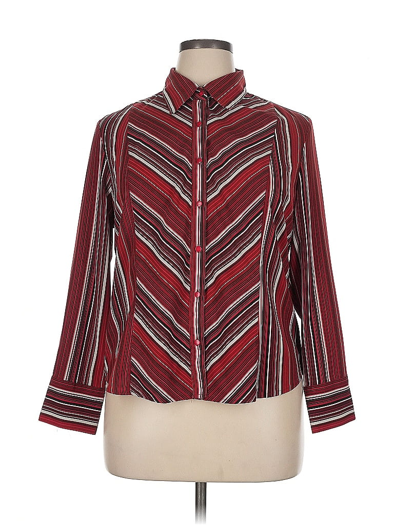Pre-owned East5th Long Sleeve Blouse In Burgundy