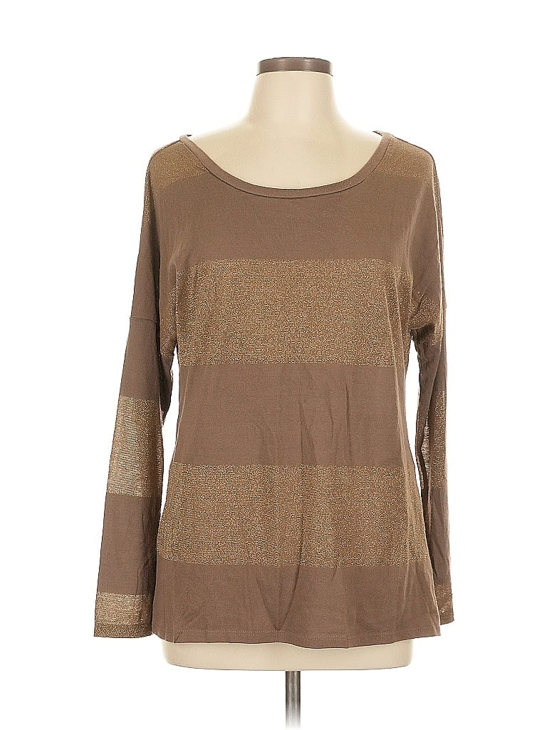 Click to view more detailed imagery on our partner's website Pre-owned Old Navy Long Sleeve Top Brown Square Neckline Tops