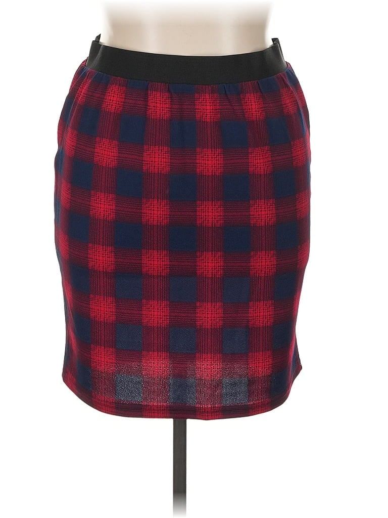 Agnes Orinda Plaid Red Casual Skirt Size 1X - photo 1