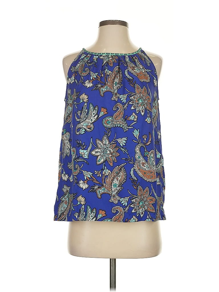 Pre-owned Ann Taylor Loft Sleeveless Blouse In Blue