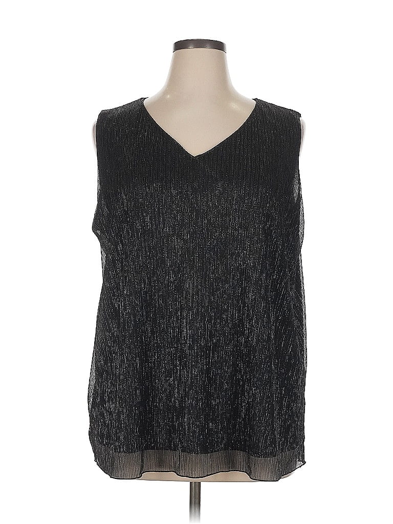 CATHERINES Pre-owned Sleeveless Top Black V Neck Tops