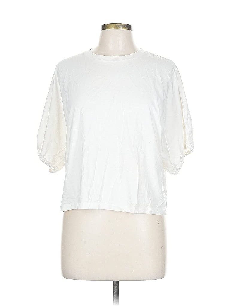 Pre-owned Zara Short Sleeve T-shirt In White