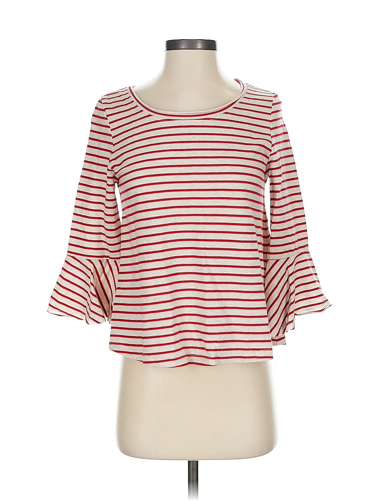 Pre-owned Deletta 3/4 Sleeve Top Red Boatneck Tops