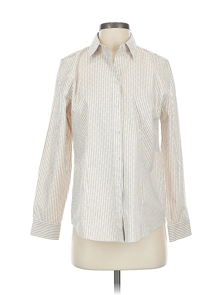 Pre-owned Chico's Long Sleeve Blouse In Brown