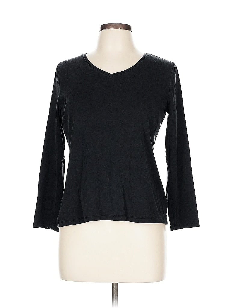 Pre-owned Talbots 3/4 Sleeve T-shirt In Black