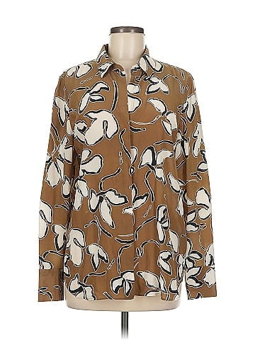 Lafayette 148 New York Long Sleeve Silk Top (view 1)