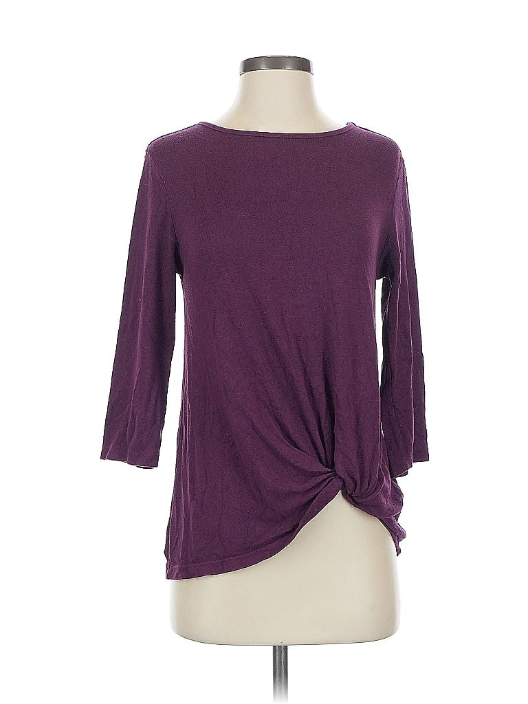 MIX BY 41 HAWTHORN Pre-owned 3/4 Sleeve Top Purple Boatneck Tops