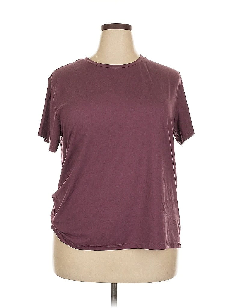 Pre-owned Shein Curve Active T-shirt In Burgundy