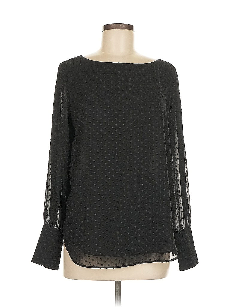 Pre-owned Ann Taylor Long Sleeve Blouse In Black