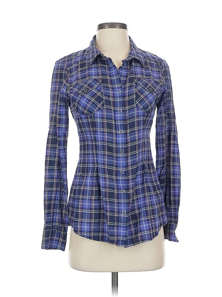 Click to view more detailed imagery on our partner's website Pre-owned Athleta Long Sleeve Button Down Shirt In Blue