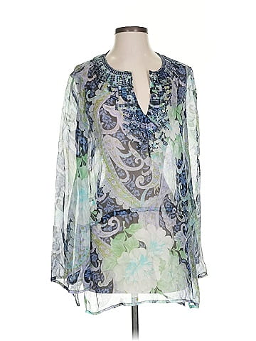 Cache Long Sleeve Silk Top (view 1)