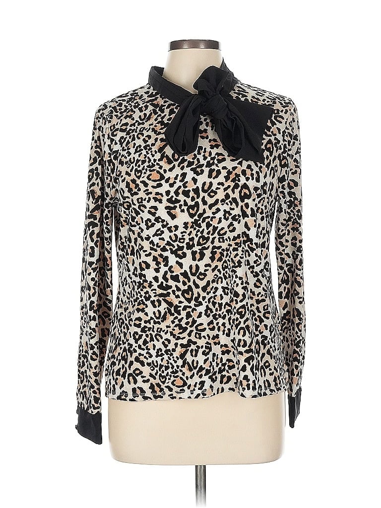 Pre-owned Riley & Rae Long Sleeve Blouse In Brown