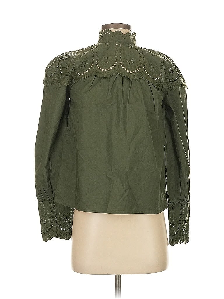 Pre-owned Gap Long Sleeve Blouse In Green