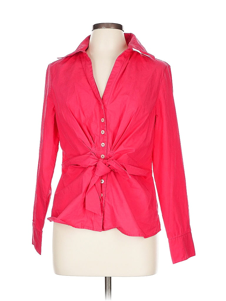 Pre-owned The J. Peterman Co. Long Sleeve Blouse In Pink