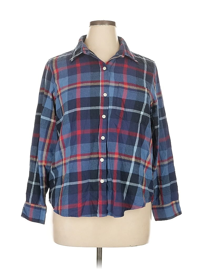 Pre-owned Old Navy Long Sleeve Button Down Shirt In Blue