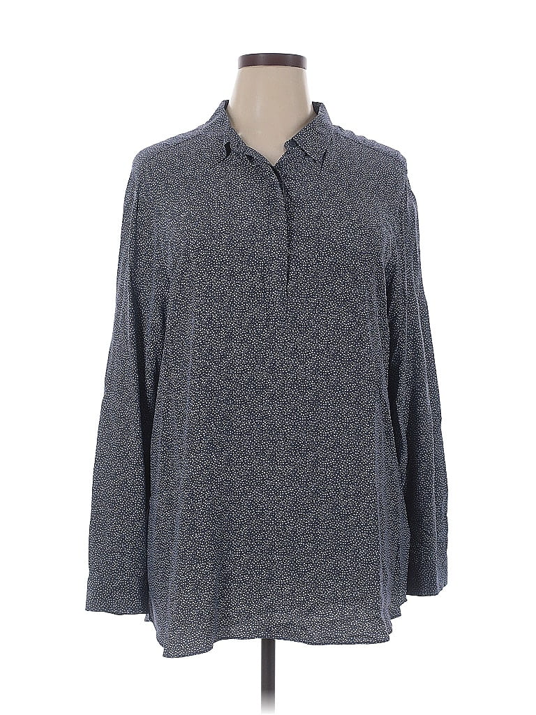 Pre-owned Goodthreads Long Sleeve Blouse In Gray