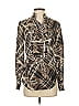 Etcetera 100% Silk Tweed Brown Long Sleeve Silk Top Size 2 - photo 1