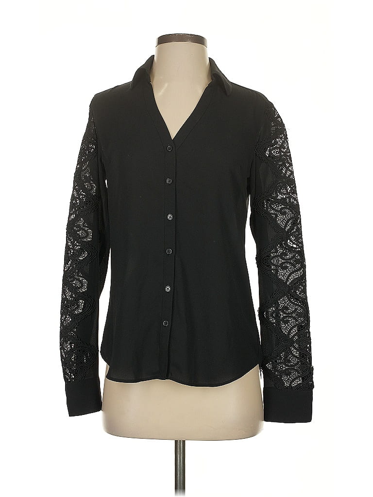 Pre-owned Express Long Sleeve Blouse In Black
