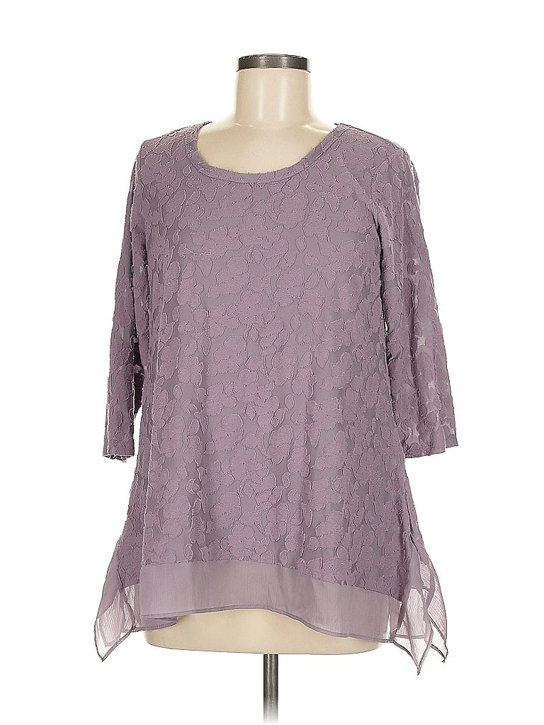 Pre-owned Simply Vera Vera Wang 3/4 Sleeve Blouse In Purple