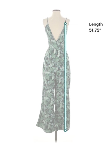 Boohoo Tropical Green Jumpsuit Size 6