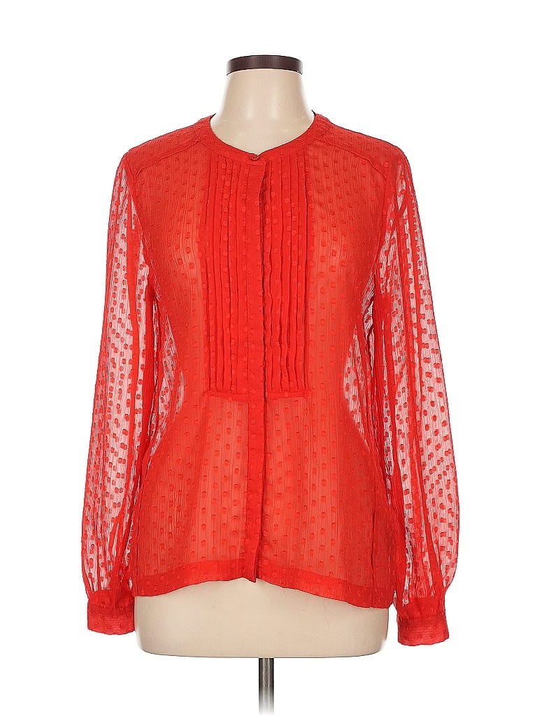 Pre-owned W118 By Walter Baker Long Sleeve Blouse In Red