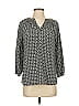 Dana Buchman 100% Polyester Houndstooth Gray 3/4 Sleeve Blouse Size S - photo 1