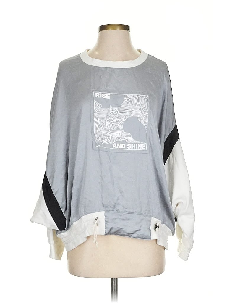Free People Graphic Silver Sweatshirt Size S - photo 1