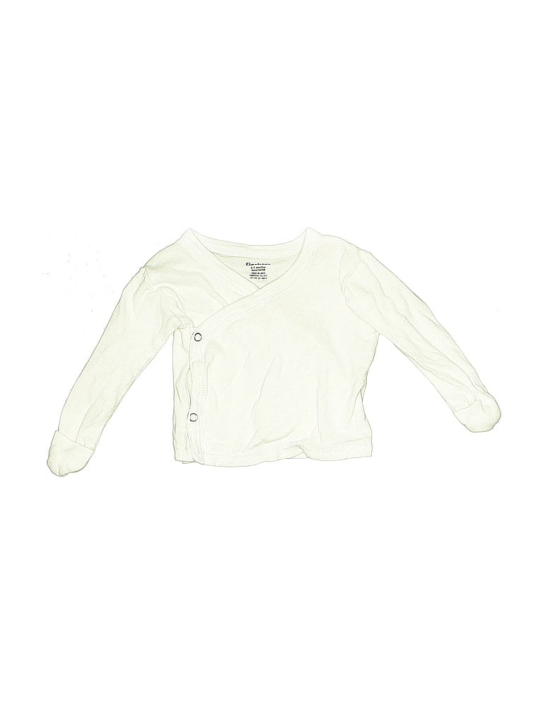 Pre-owned Gerber Babies' Long Sleeve Top Ivory Tops In White