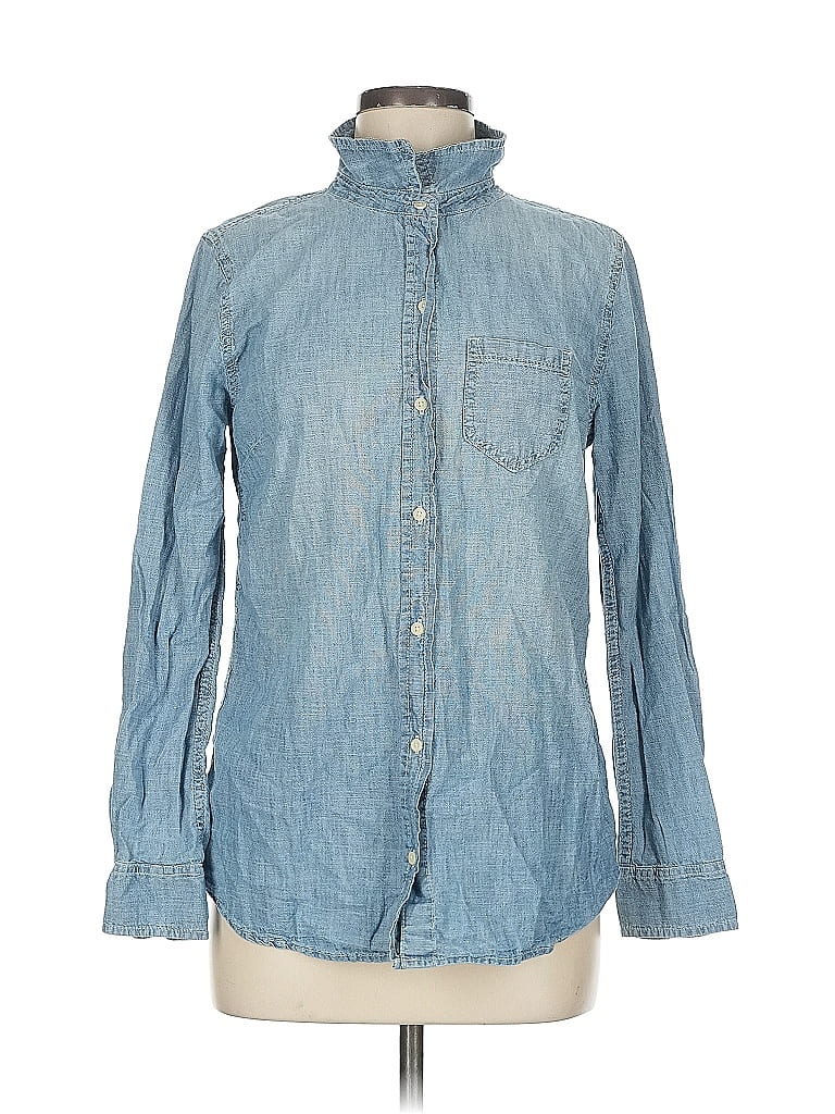 Pre-owned Gap Long Sleeve Button Down Shirt In Blue