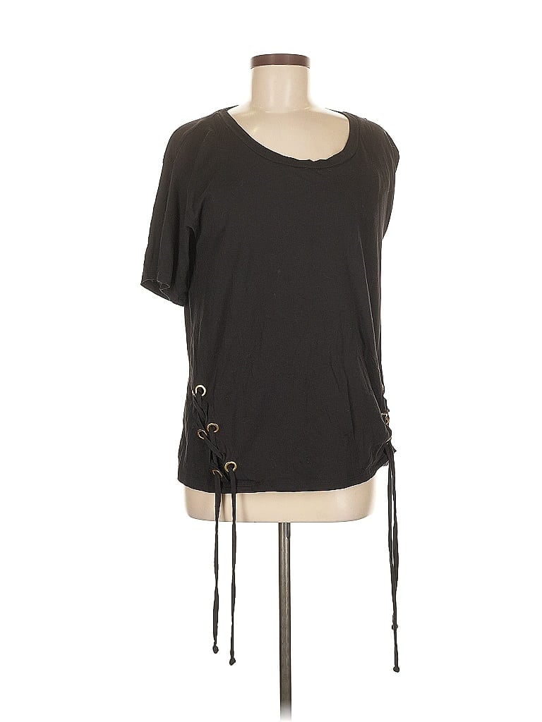 Pre-owned Michael Michael Kors Short Sleeve Top Black Scoop Neck Tops