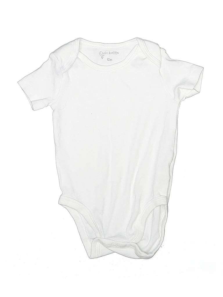 Click to view more detailed imagery on our partner's website Pre-owned Mac & Moon Babies' Short Sleeve Onesie In White