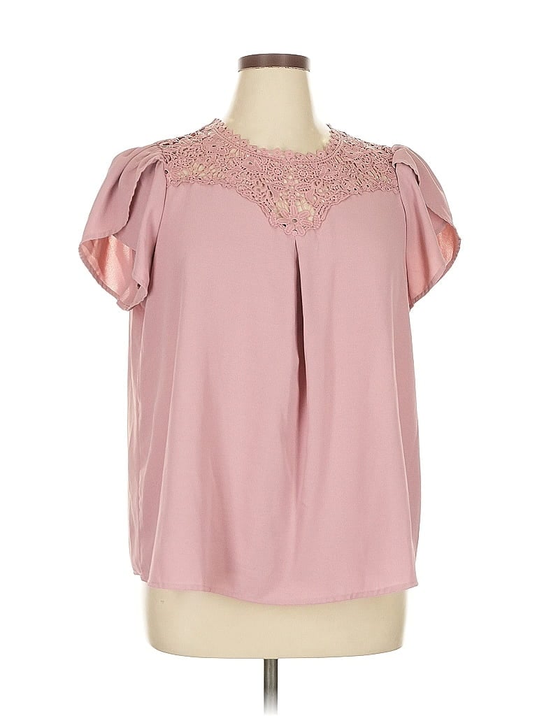 Pre-owned Shein Short Sleeve Blouse In Pink