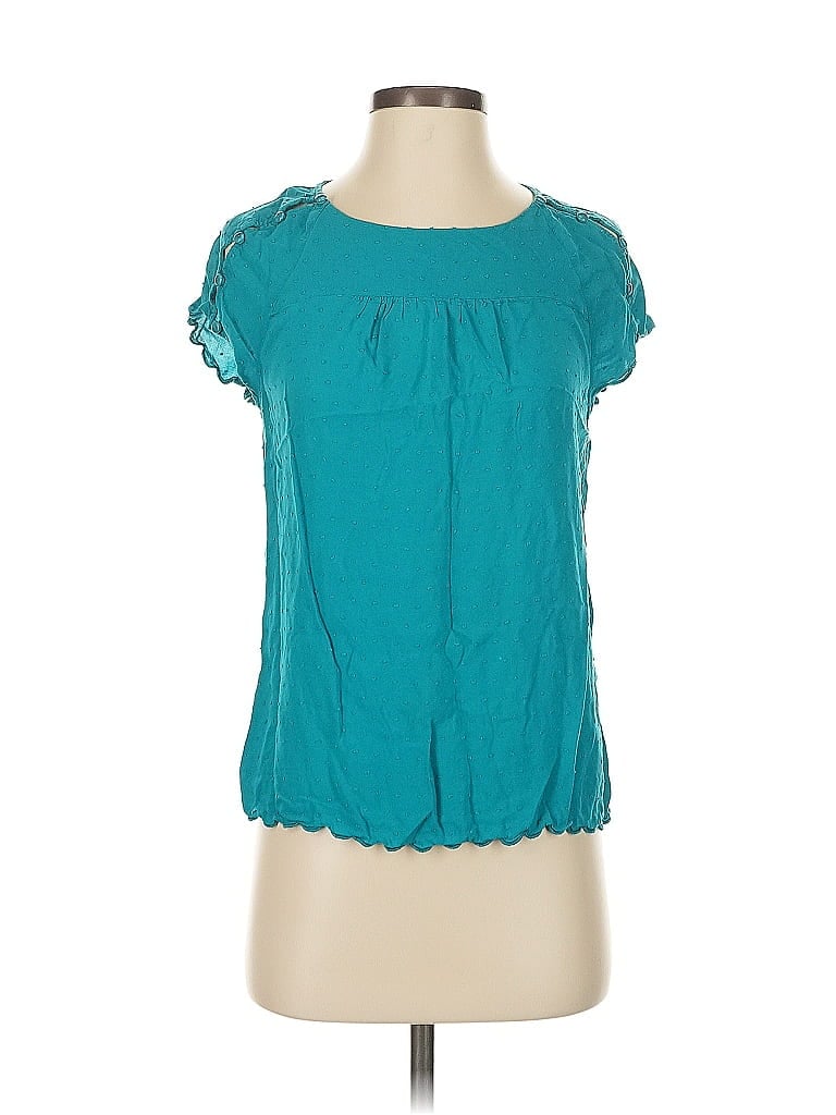 Pre-owned Maeve Short Sleeve Blouse In Blue