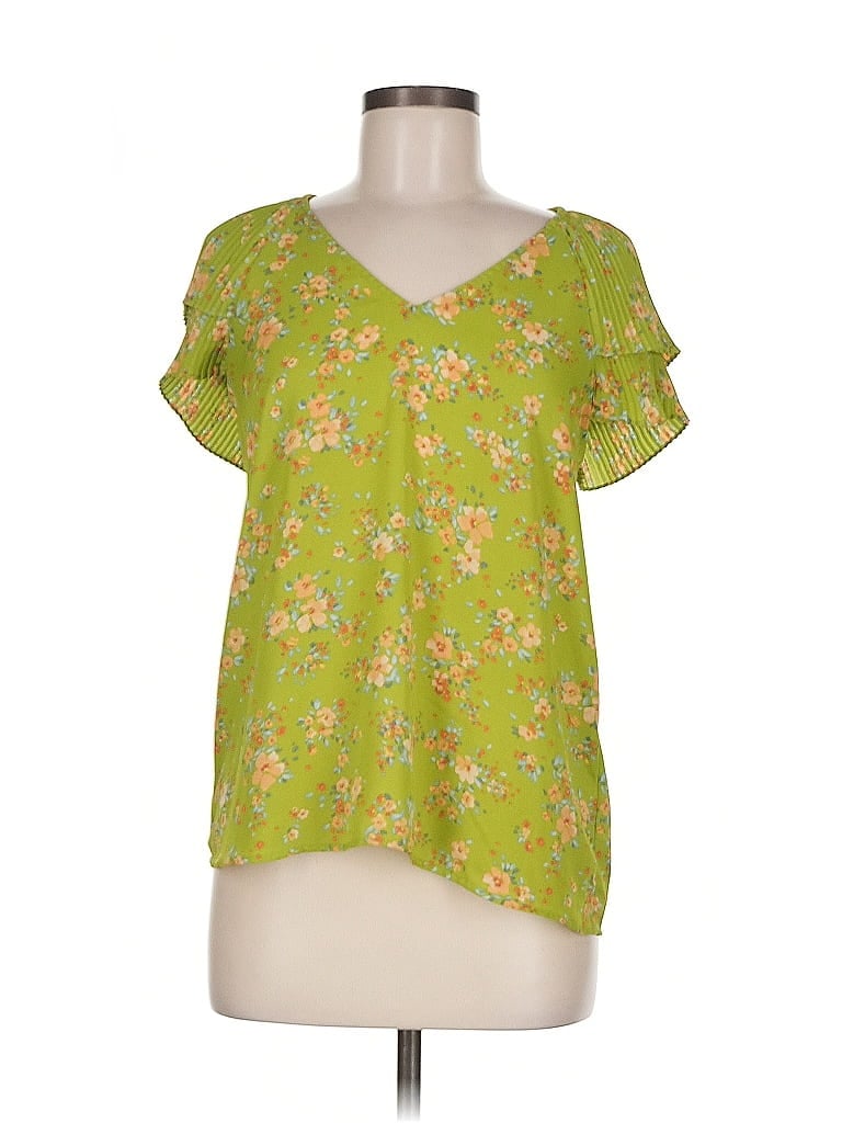 Pre-owned Dr2 Short Sleeve Blouse In Green