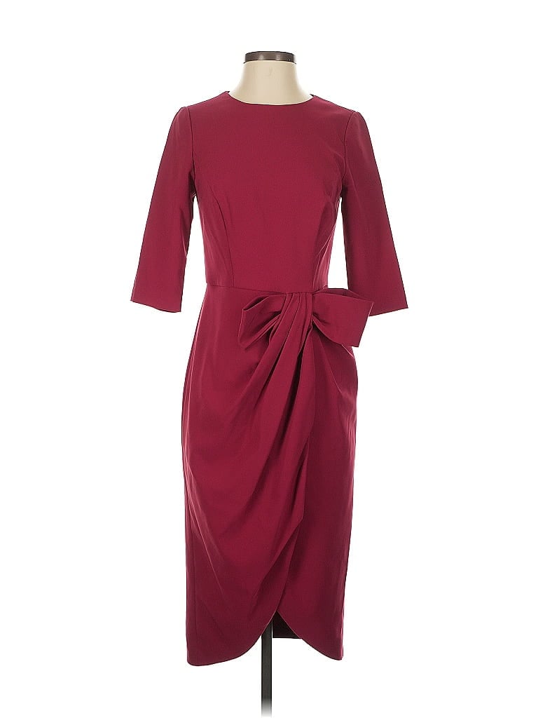 Pre-owned Kay Unger Cocktail Dress In Burgundy