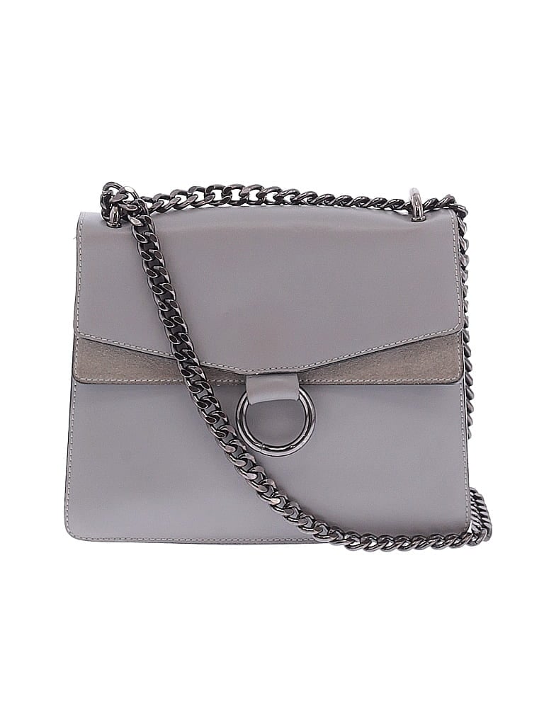 Pre-owned Unbranded Leather Crossbody Bag In Gray