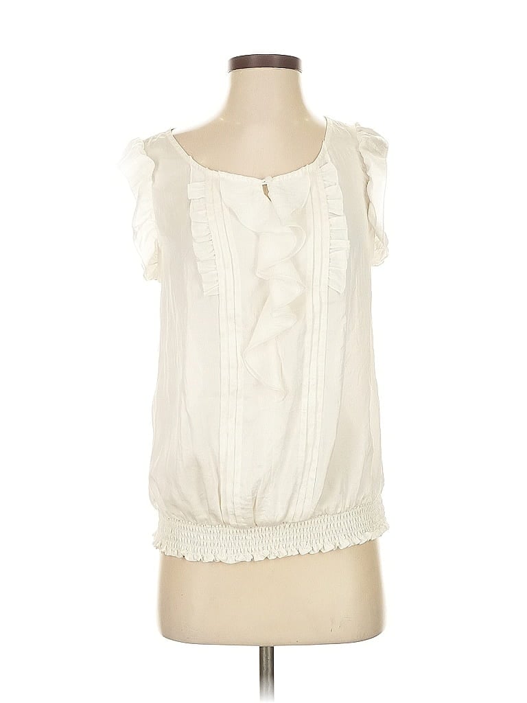 Pre-owned Express Sleeveless Blouse In White