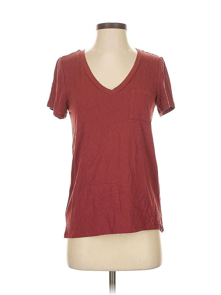 Pre-owned Market & Spruce Short Sleeve T-shirt In Burgundy