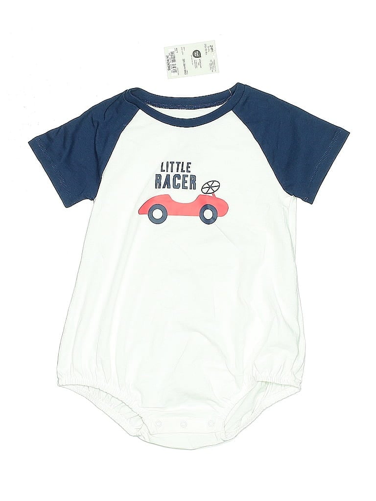 Pre-owned Okie Dokie Kids' Short Sleeve Onesie In Blue