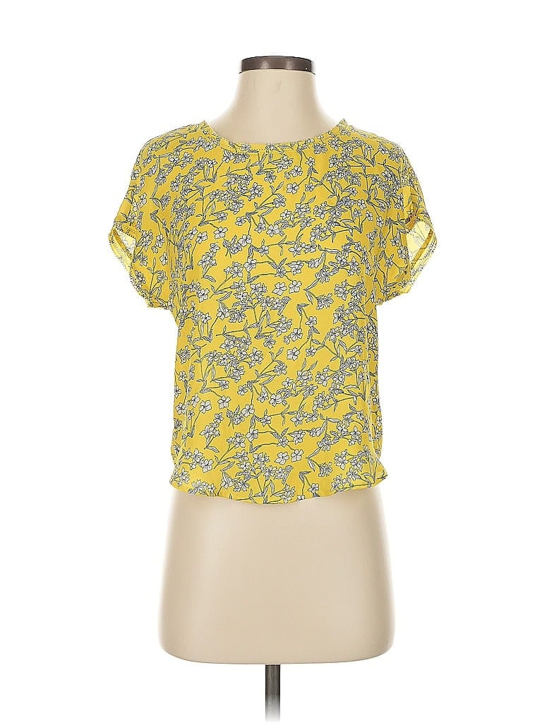 Pre-owned Banana Republic Short Sleeve Blouse In Yellow